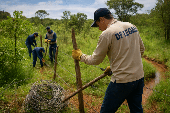 Copilot_20250807_080315 Cercas ilegais sendo removidas em área de preservação no Recanto das Emas pelo DF Legal