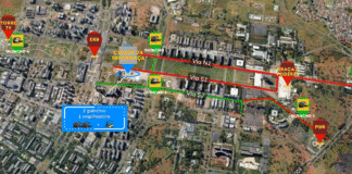 Barreiras de concreto bloqueando vias durante o desfile de 7 de Setembro em Brasília